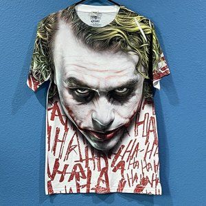 Batman Forever Movie Heath Ledger Large Graphic Print Shirt Jerzees Tag Small